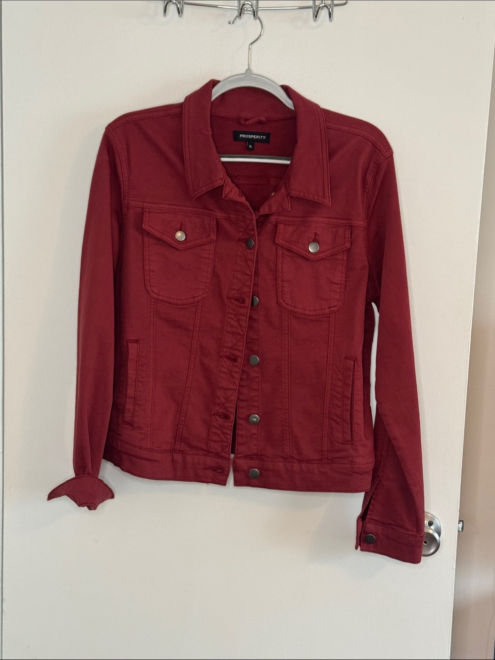 NEW Prosperity Jolene Women's Scarlet Jean Jacket - Button Front - Picture 3 of 8